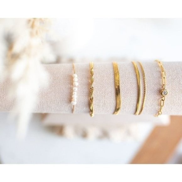 Bracelet Dainty Pearl WATERPROOF bracelet Adorable Stacking Bracelet Minimalist - Picture 2 of 10